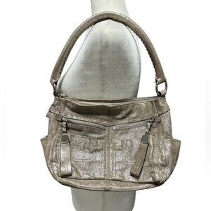 B. Makowsky Leather Metallic Bag
